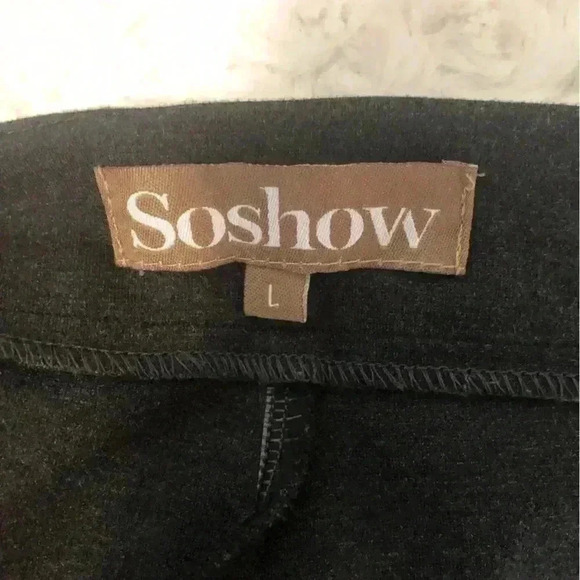 Soshow Womens Large Gray Ponte Knit Jegging Pants Stretch - Picture 2 of 5